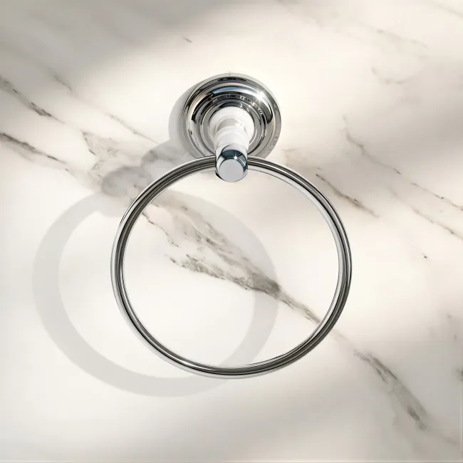 Avoca Traditional Chrome Towel Ring