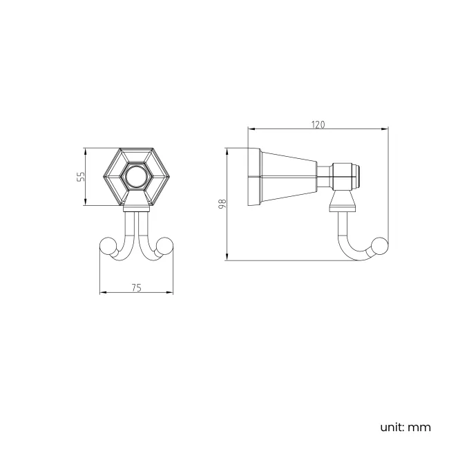 Kenmare Traditional Chrome Robe Hook