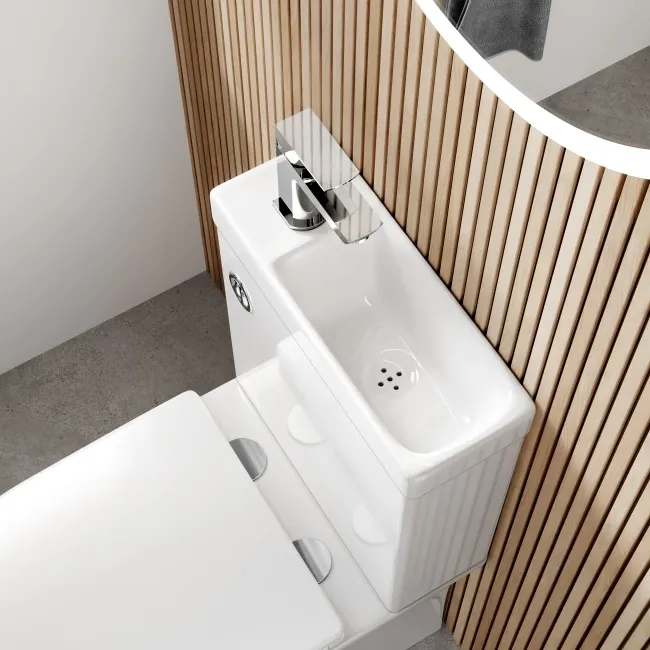 Brooklyn 2-In-1 Combined Wash Basin & Rimless Toilet With Premium Soft Close Slim Seat