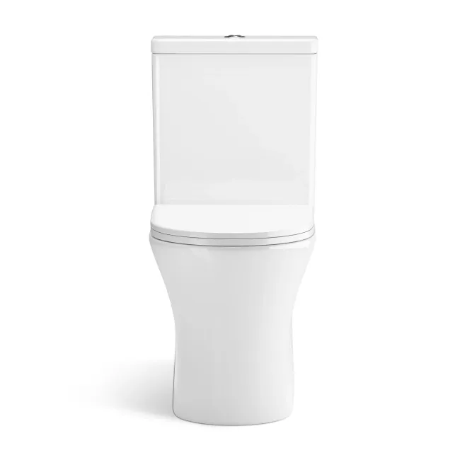 Brooklyn Rimless Fully Back To Wall Close Coupled Toilet With Soft Close Slim Seat
