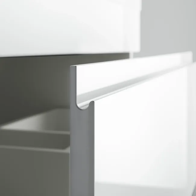 Trent Gloss White Combination Basin Drawer and Boston Toilet 1100mm - Left Handed