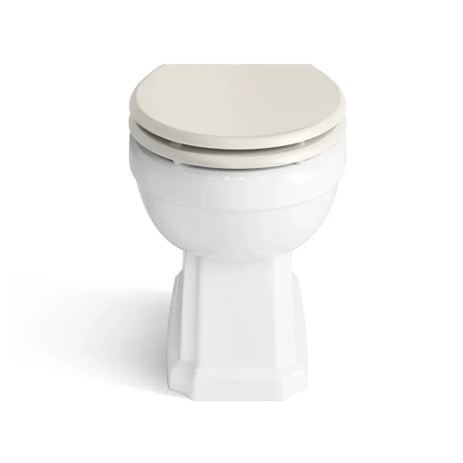 Monaco Chalk White Combination Vanity Traditional Basin and Hudson Toilet with Wooden Seat 1200mm