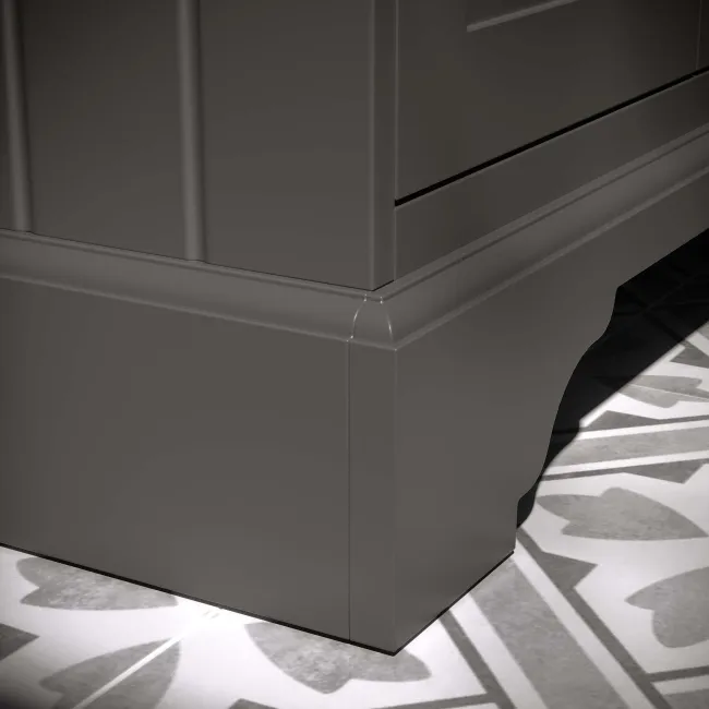 Lucia Graphite Grey Vanity with Marble Top & Undermount Basin 830mm - Brushed Brass Accents