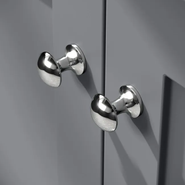 Milos Fog Grey Combination Vanity Basin and Aruba Toilet 1100mm - Chrome Handles
