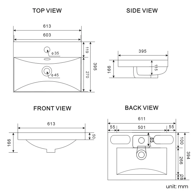 Havana Fluted Country Oak Basin Vanity 600mm - Chrome Handles
