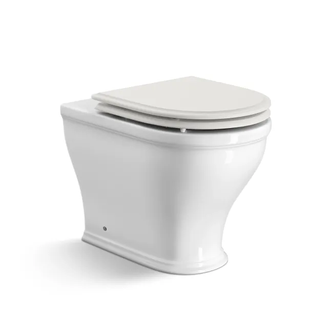 Monaco Cotton White Combination Vanity Basin with Marble Top and Kansas Toilet with Wooden Seat 1500mm - Brushed Brass Accents