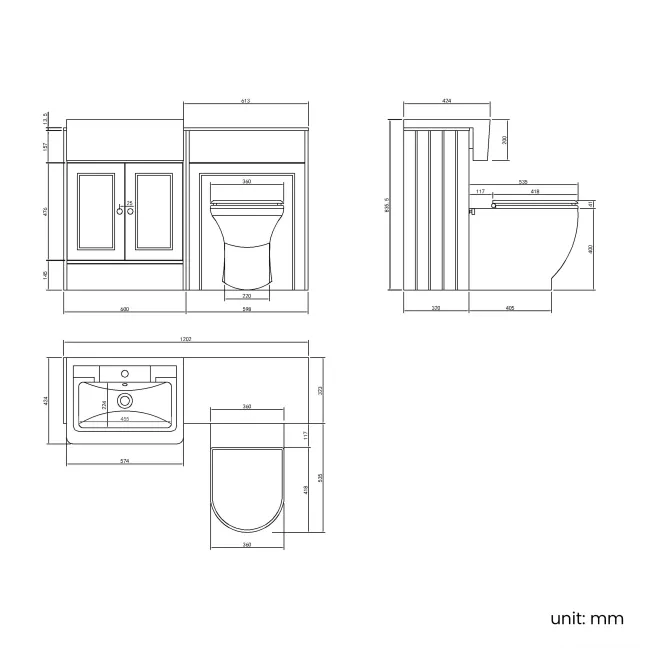 Monaco Cotton White Combination Vanity Traditional Basin with Marble Top & Kansas Toilet with Wooden Seat 1200mm - Brushed Brass Accents