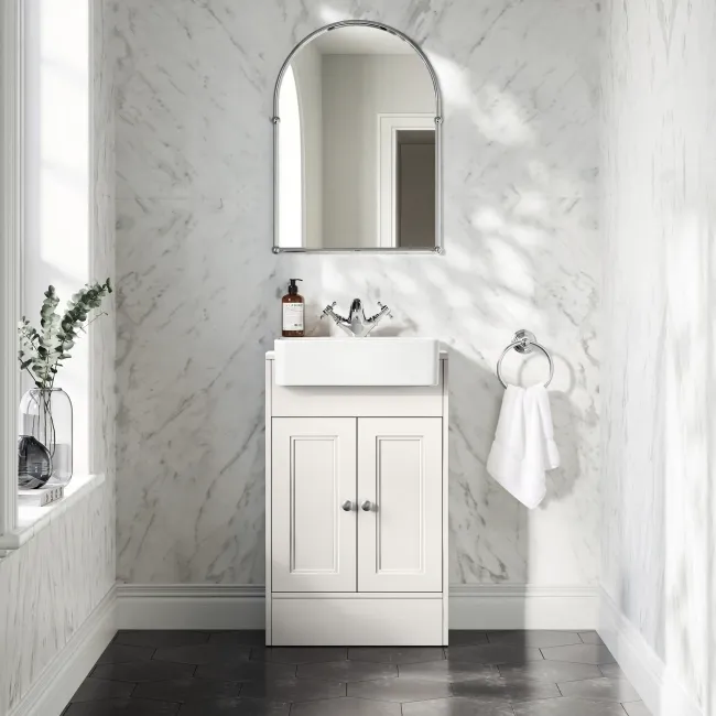 Monaco Cotton White Basin Vanity 500mm