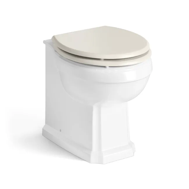 Monaco Linen White Combination Vanity Basin and Hudson Toilet with Wooden Seat 1000mm