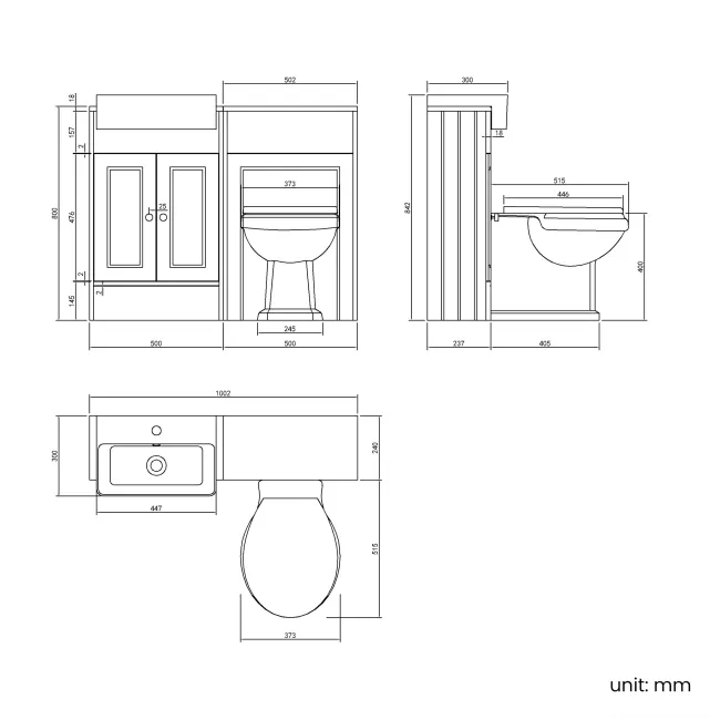 Monaco Linen White Combination Vanity Basin and Hudson Toilet with Wooden Seat 1000mm - Brushed Brass Accents