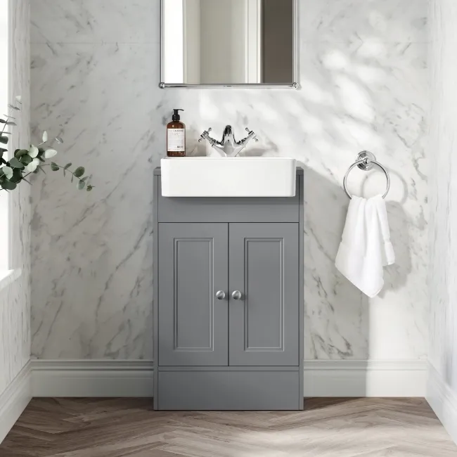 Monaco Fog Grey Basin Vanity 500mm