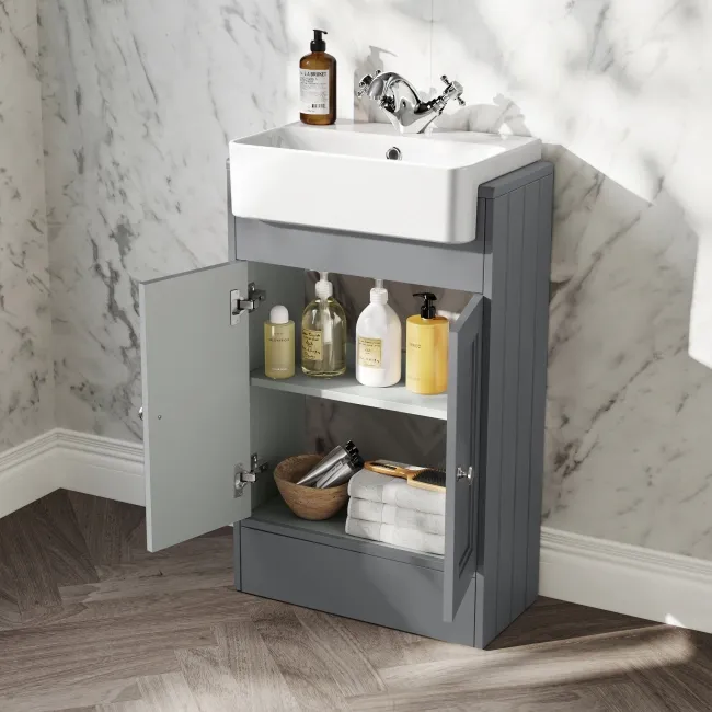 Monaco Fog Grey Basin Vanity 500mm