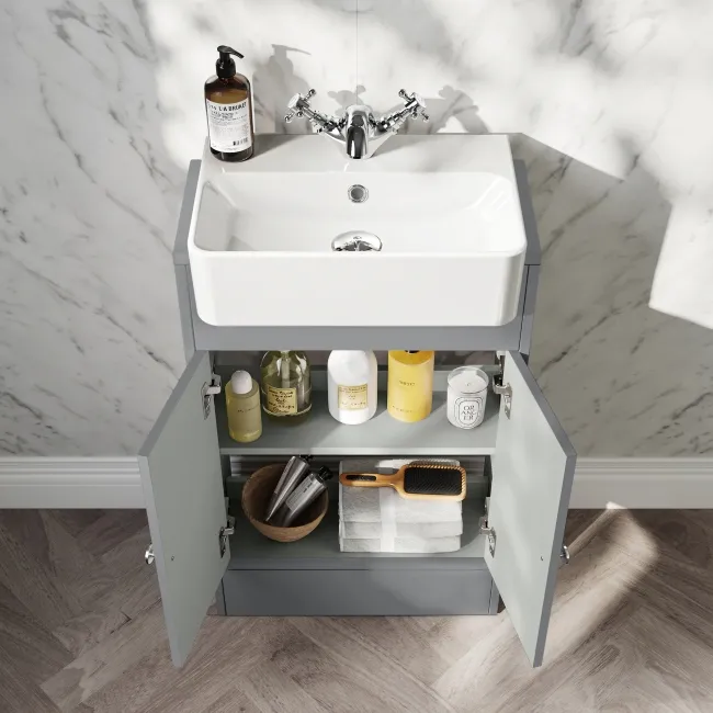Monaco Fog Grey Basin Vanity 500mm