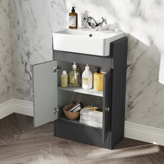 Monaco Slate Grey Basin Vanity 500mm