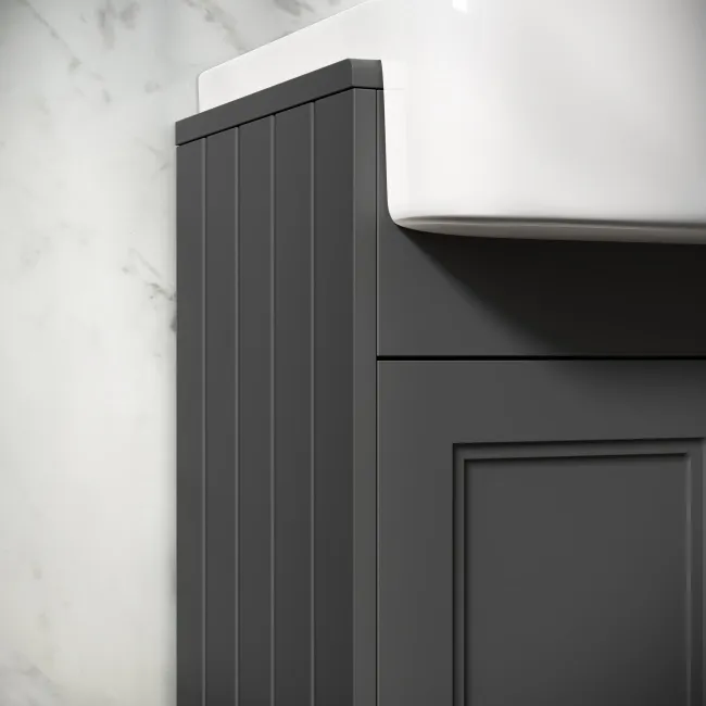 Monaco Slate Grey Basin Vanity and Back To Wall Toilet Unit 1000mm (Excludes Pan & Cistern)