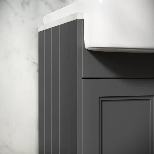 Monaco Slate Grey Combination Vanity Basin with Marble Top 1000mm (Excludes Pan & Cistern)