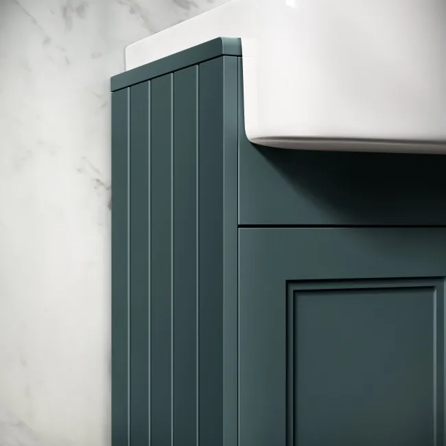 Monaco Mystic Green Basin Vanity and Back To Wall Toilet Unit 1000mm (Excludes Pan & Cistern)