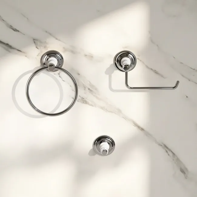 Avoca Traditional Chrome 3 Pieces Accessory Set