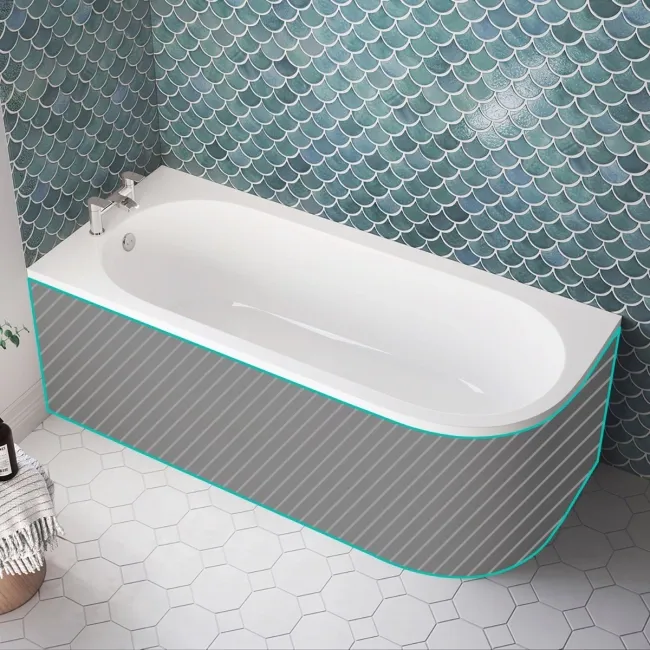 Oakham 1700 Space Saving Bath - Left Handed ( Excludes Bath Panel)