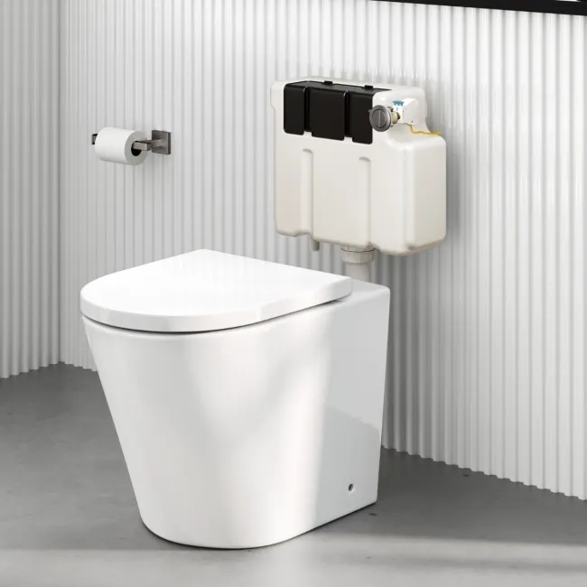 Detroit Cable Operated Concealed Cistern With Brushed Gunmetal Round Push Button Dia.48mm