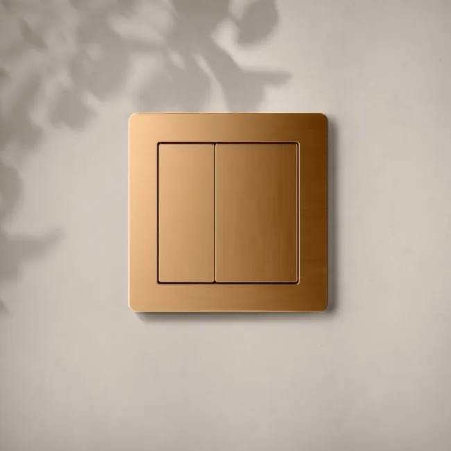 Detroit Cable Operated Concealed Cistern With Brushed Copper Square Push Button