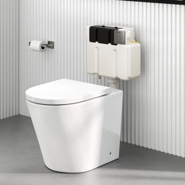 Detroit Cable Operated Concealed Cistern With Brushed Gunmetal Square Push Button