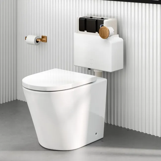 Arizona Pneumatic Concealed Cistern With Brushed Copper Round Push Button