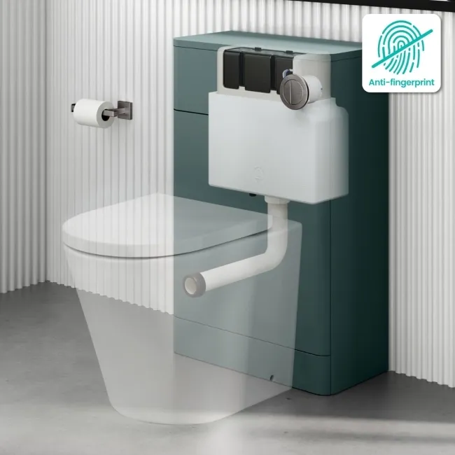 Arizona Pneumatic Concealed Cistern With Brushed Gunmetal Round Push Button