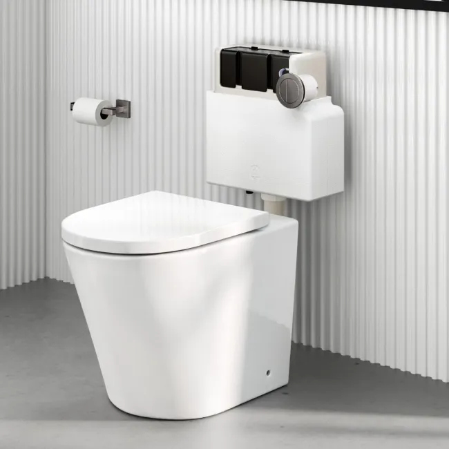 Arizona Pneumatic Concealed Cistern With Brushed Gunmetal Round Push Button