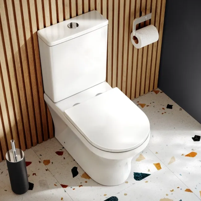 Beverly Rimless Tornado Fully Back To Wall Close Coupled Toilet With Soft Close Seat