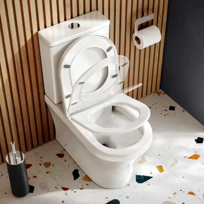 Beverly Rimless Tornado Fully Back To Wall Close Coupled Toilet With Soft Close Seat