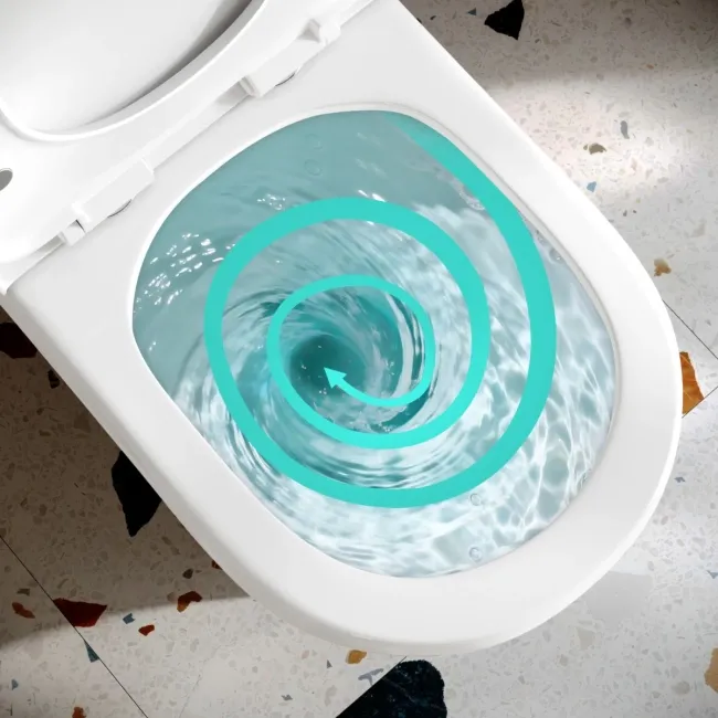 Beverly Rimless Tornado Fully Back To Wall Close Coupled Toilet With Soft Close Seat