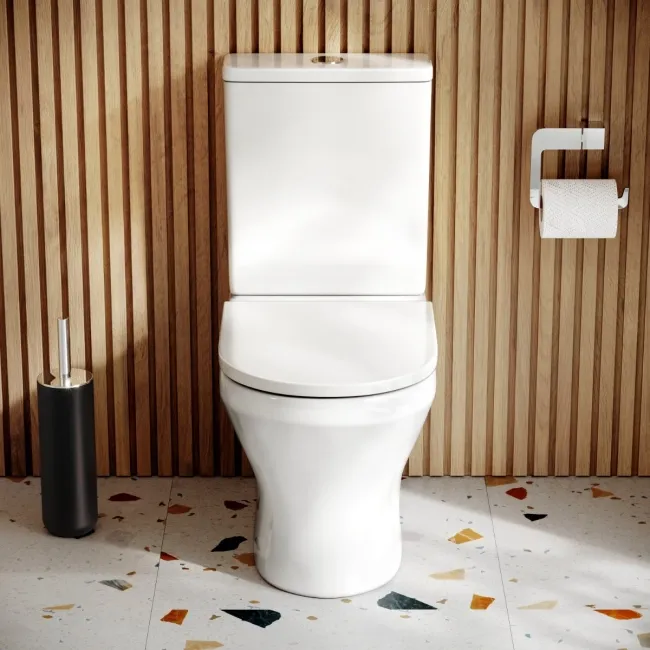 Beverly Rimless Tornado Fully Back To Wall Close Coupled Toilet With Premium Soft Close Seat