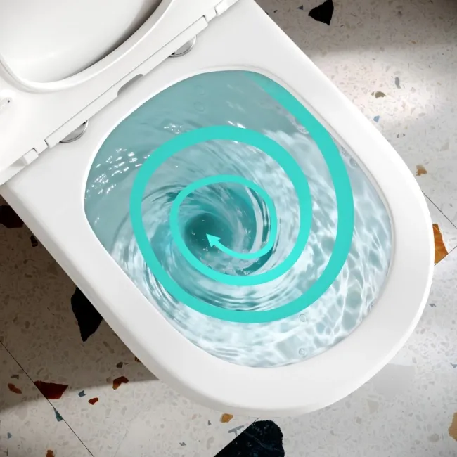 Beverly Rimless Tornado Fully Back To Wall Close Coupled Toilet With Premium Soft Close Seat