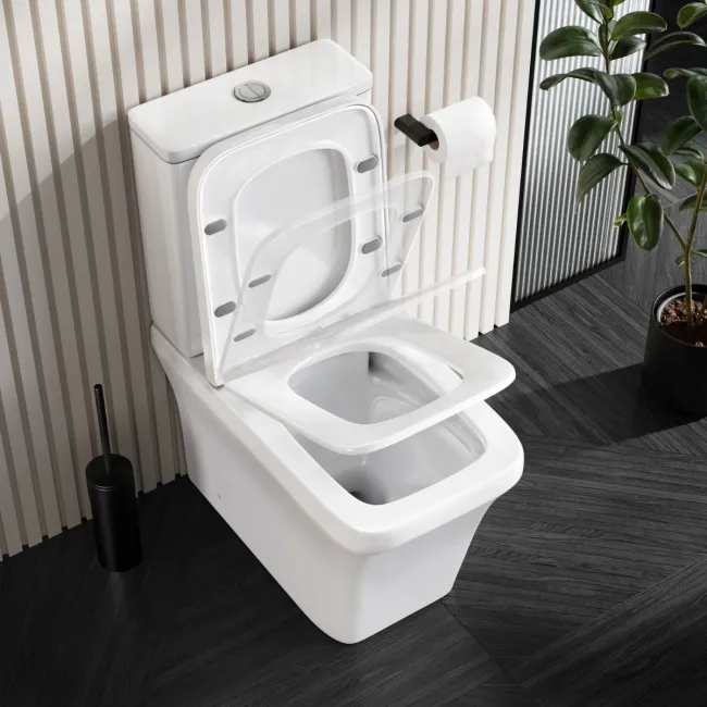 Ventura Rimless Tornado Fully Back To Wall Close Coupled Toilet With Soft Close Seat