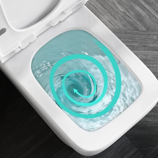 Ventura Rimless Tornado Fully Back To Wall Close Coupled Toilet With Soft Close Seat