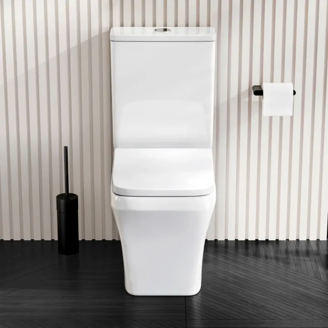 Ventura Rimless Tornado Fully Back To Wall Close Coupled Toilet With Premium Soft Close Seat