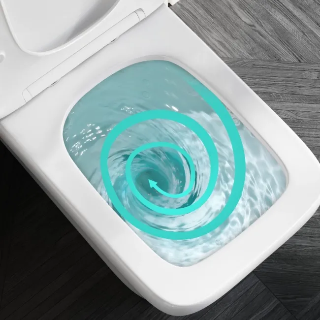 Ventura Rimless Tornado Fully Back To Wall Close Coupled Toilet With Premium Soft Close Slim Seat