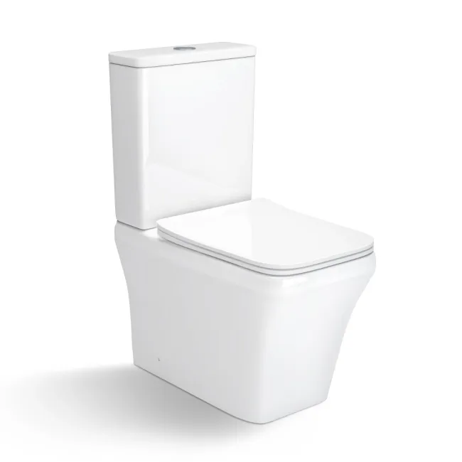 Ventura Rimless Tornado Fully Back To Wall Close Coupled Toilet With Premium Soft Close Slim Seat