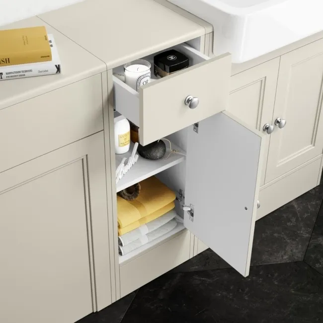Monaco Chalk White Combination Vanity Basin 1500mm (excludes Pan + Cistern)