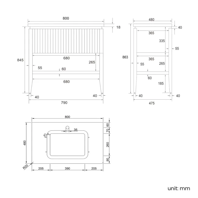 Maru Oak Carrara Marble Vanity Unit & Undermount Basin 800mm