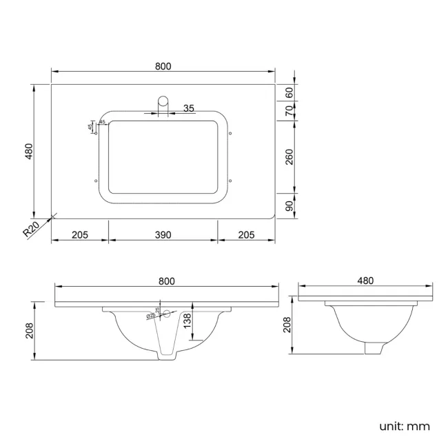Maru Oak Carrara Marble Vanity Unit & Undermount Basin 800mm