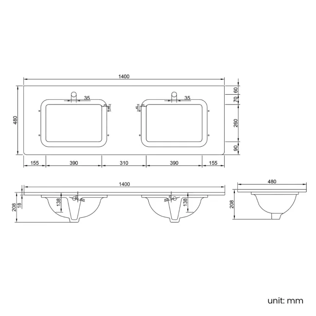 Maru Oak Carrara Marble Vanity Unit & Undermount Basin 1400mm