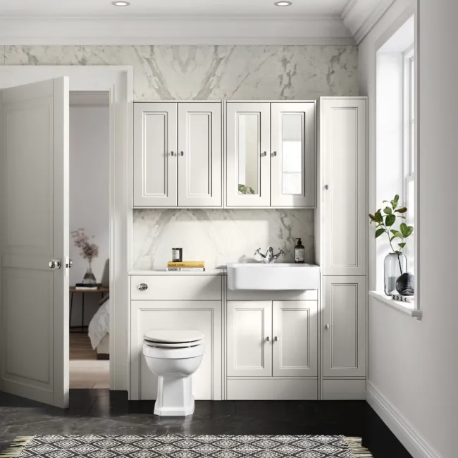 Monaco Cotton White Basin Vanity 600mm