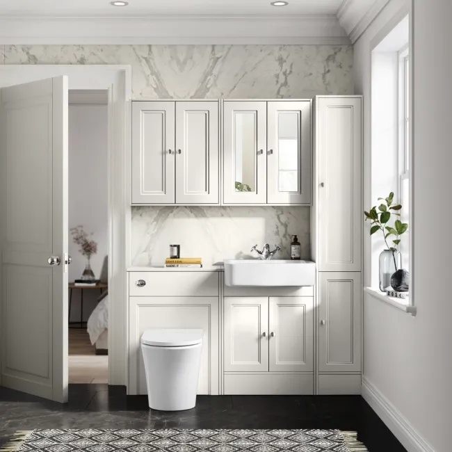 Monaco Cotton White Combination Vanity Basin and Tucson Toilet 1200mm