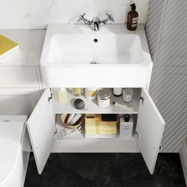 Monaco Cotton White Combination Vanity Basin and Tucson Toilet 1200mm