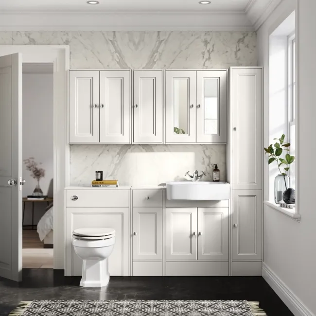 Monaco Cotton White Combination Vanity Basin 1500mm (Excludes Pan & Cistern)