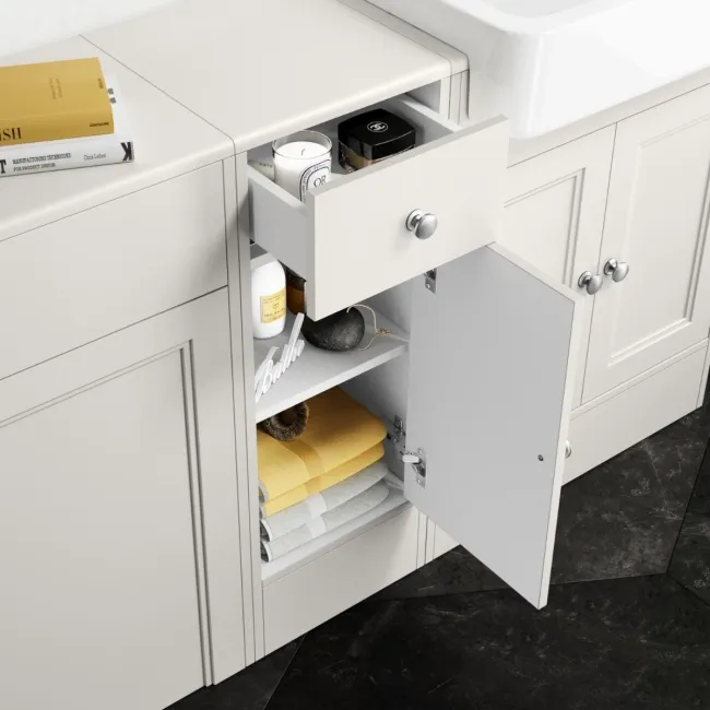 Monaco Cotton White Combination Vanity Basin 1500mm (Excludes Pan & Cistern)