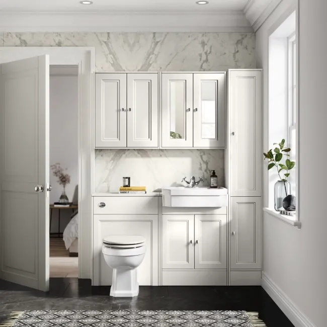 Monaco Cotton White Traditional Basin Vanity 600mm