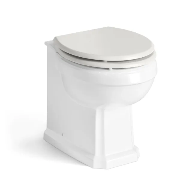 Monaco Cotton White Combination Vanity Traditional Basin with Marble Top & Hudson Toilet with Wooden Seat 1500mm